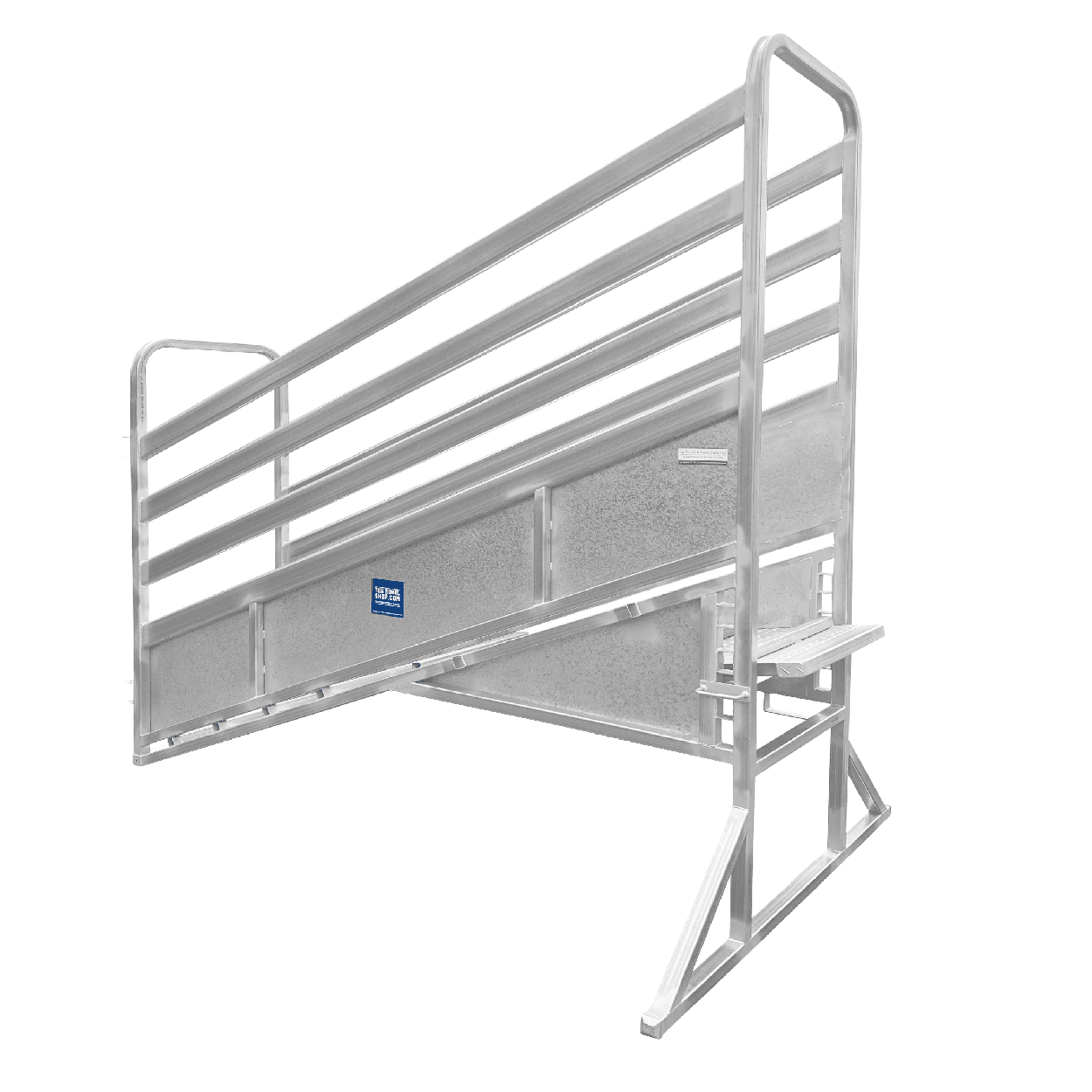 3m Adjustable Height Loading Ramp with adjustable range from 650mm to 1200mm. Includes 3mm Galvanised steel floor, gentle slope for efficient loading. Suitable for cattle, sheep and goats.